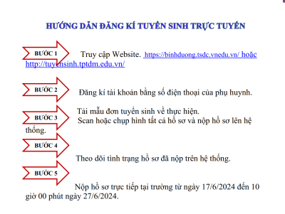 Thông báo tuyển sinh năm học 2024-2025