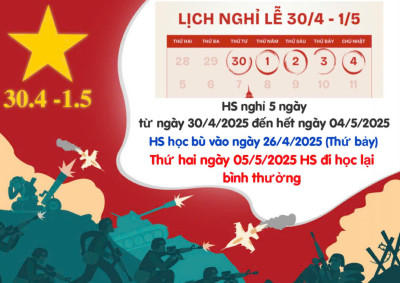 Thông báo về việc nghỉ Lễ kỷ niệm Giải phóng Miền nam 30/4 và Quốc Tế lao động 1/5