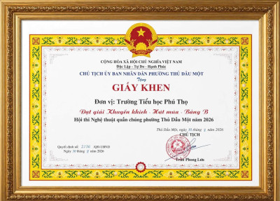 TỰ HÀO VỚI THÀNH TÍCH MỚI CỦA TRƯỜNG TIỂU HỌC PHÚ THỌ