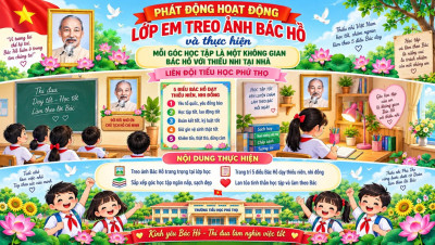 PHONG TRÀO THI ĐUA “LỚP EM TREO ẢNH BÁC HỒ - MỖI GÓC HỌC TẬP LÀ MỘT KHÔNG GIAN BÁC HỒ VỚI THIẾU NHI TẠI NHÀ” NĂM HỌC 2026 – 2027