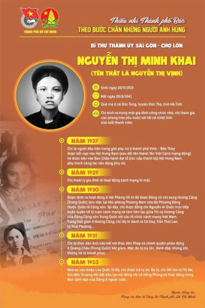 SINH HOẠT LIÊN - CHI ĐỘI: THEO BƯỚC CHÂN NHỮNG NGƯỜI ANH HÙNG – NỮ BÍ THƯ BẤT KHUẤT NGUYỄN THỊ MINH KHAI
