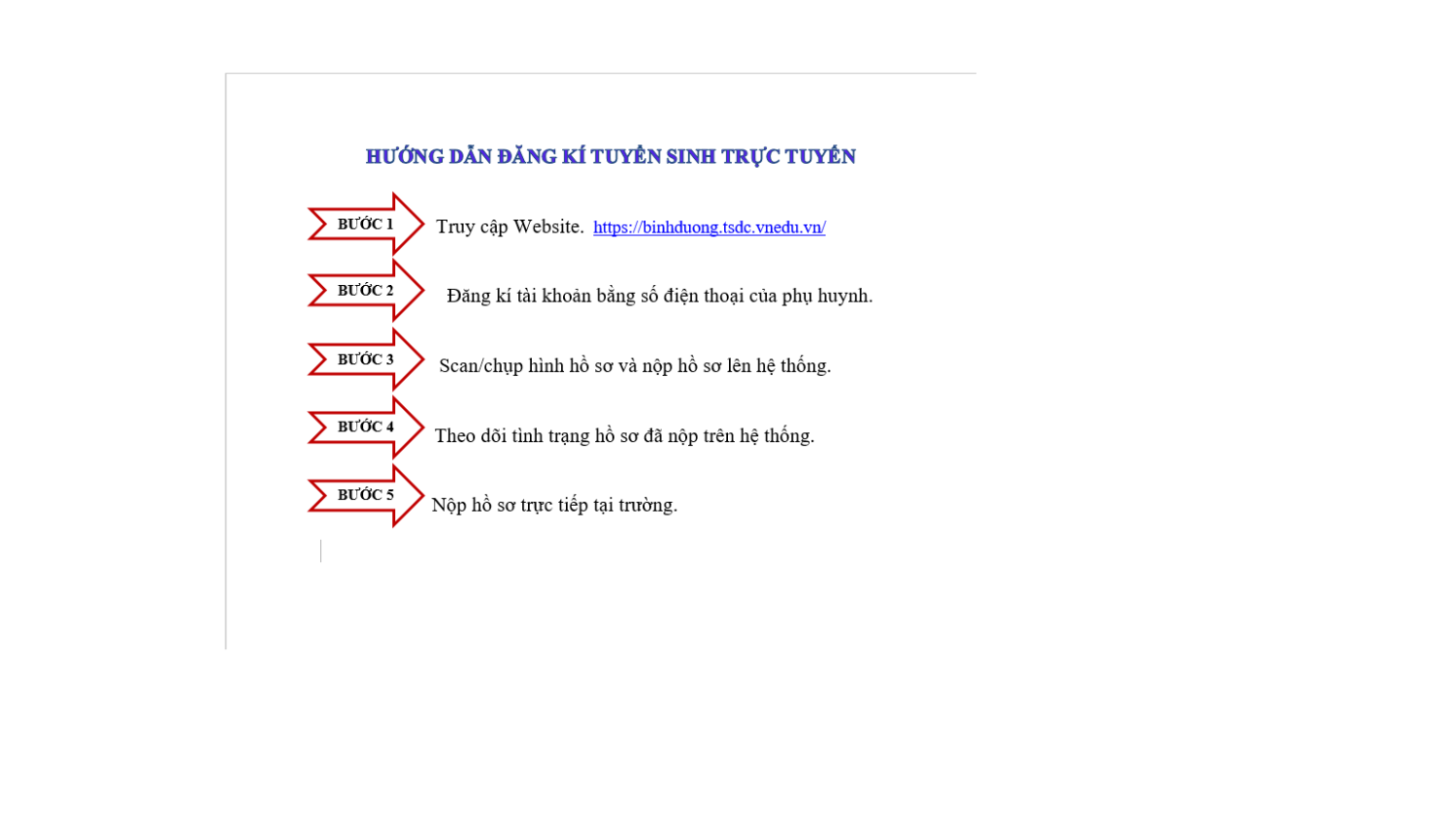 HƯỚNG DẪN ĐĂNG KÍ TUYỂN SINH TRỰC TUYẾN