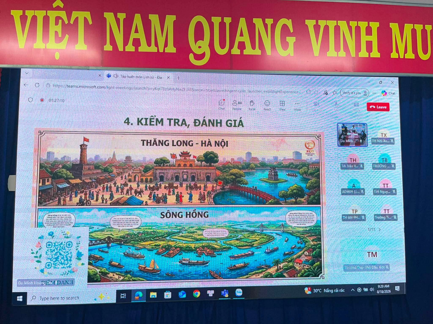 TẬP HUẤN TRỰC TUYẾN CHUYÊN ĐỀ LỊCH SỬ – ĐỊA LÍ LỚP 4, LỚP 5
