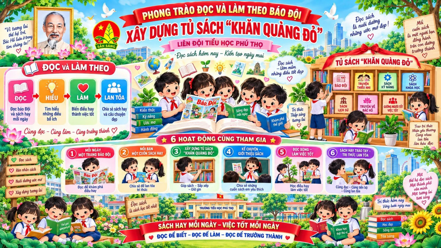 PHONG TRÀO “ĐỌC VÀ LÀM THEO BÁO ĐỘI” KẾT HỢP “MỖI TUẦN MỘT CÂU CHUYỆN ĐẸP, MỘT CUỐN SÁCH HAY, MỘT TẤM GƯƠNG SÁNG” NĂM HỌC 2026 – 2027